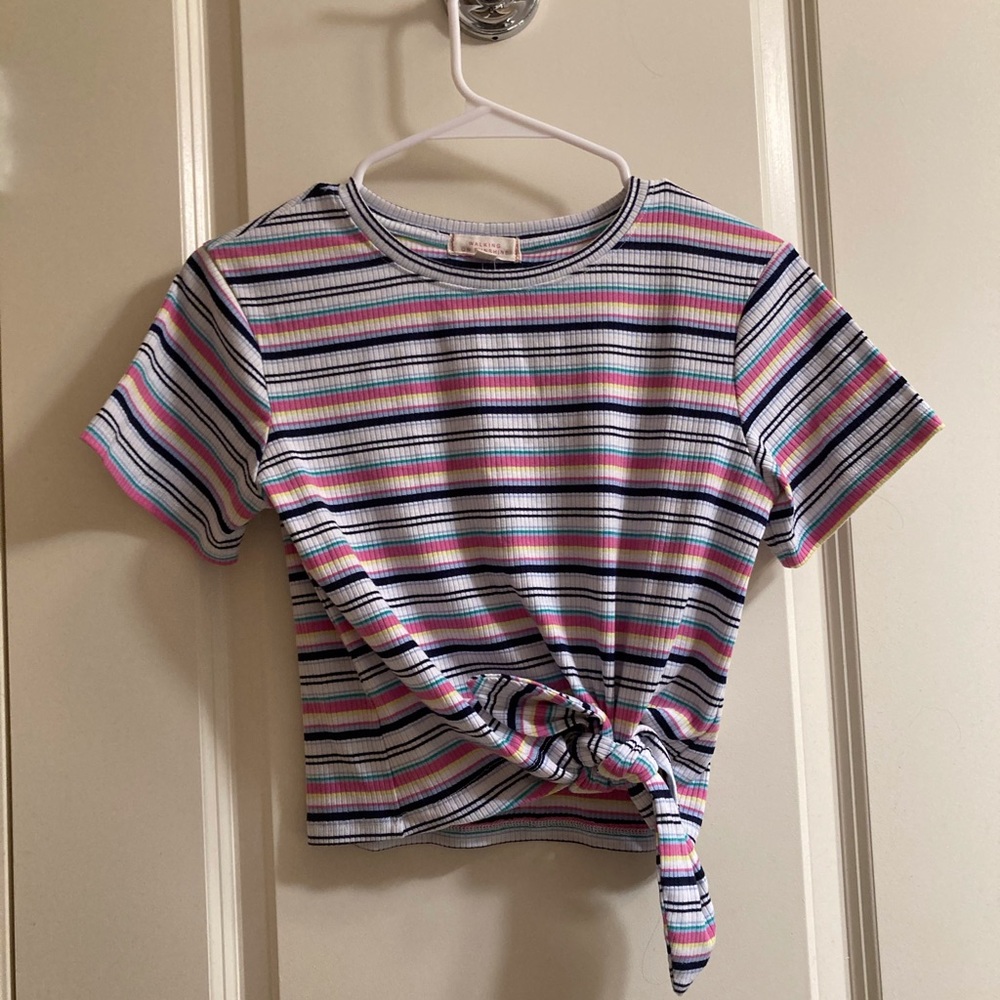 NWOT Walking on Sunshine Girls Striped Top, L